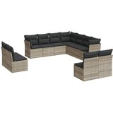  11-dijelni set vrtnih sofa poliratan s jastucima svijetlosivi | shoptok.hr