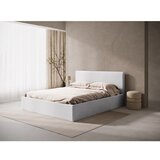 Micadoni Svijetlo sivi tapecirani bračni krevet s prostorom za odlaganje/bez uzglavlja s podnicom 140x200 cm Susan – | shoptok.hr