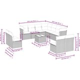  12-dijelni set vrtnih sofa od poliratana s jastucima crni | shoptok.hr
