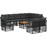  Set vanjskih sofa 11 kom. Crna i tamno siva Poliester | shoptok.hr