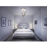  LED kristalno plafonsko svetlo NAURU LED/30W/230V prečnik 40 cm hrom/crna + daljinski upravljač | Eponuda.com