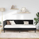  Kutni okvir kreveta s uzglavljem Crna 90 cm x 200 cm Baršun | shoptok.hr