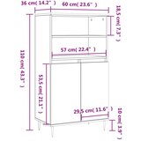 vidaXL Visoka komoda siva sonome 60x36x110 cm od konstruiranog drva | shoptok.hr