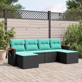 vidaXL 6-dijelni set vrtnih sofa od poliratana s jastucima crni | shoptok.hr