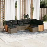 vidaXL 9-dijelni set vrtnih sofa od poliratana s jastucima sivi | shoptok.hr