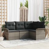  Sjedeća garnitura za vrt s pohranom 4 pcs Siva poliratan | shoptok.hr