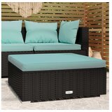  Vrtni tabure s jastukom crni 70 x 70 x 30 cm od poliratana | shoptok.hr