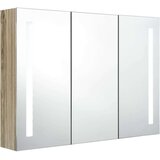  kopalniška omarica z ogledalom 89x14x62 cm hrast | Shoptok.si
