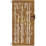 vidaXL Vrtna vrata 85 x 200 cm od čelika COR-TEN s uzorkom bambusa | shoptok.hr