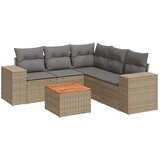  6-dijelni set vrtnih sofa s jastucima bež od poliratana | shoptok.hr