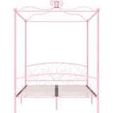  Okvir za krevet s nadstrešnicom ružičasti metalni 160 x 200 cm | Eponuda.com