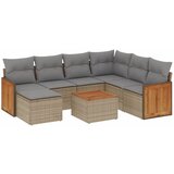 Maison Chic Seti vrtnega pohištva - Vrtna garnitura - Vrtni pohištvo set 8-delna z blazinami bež poli ratan, (21799045) | Shoptok.si