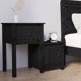 vidaXL Noćni ormarić crni 79,5 x 38 x 65,5 cm od masivne borovine Cijene