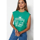 Trendyol T-Shirt - Green - Regular Cene
