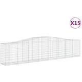 vidaXL Obokane gabion košare 15 kosov 400x50x80/100 cm cinkano železo, (20757848) | Shoptok.si