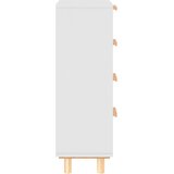  Komoda bijela 40 x 30 x 90 cm masivna borovina i prirodni ratan | Eponuda.com