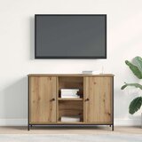 TV omarica Črna Oreh 101x35x65 cm Izdelano iz lesa in jekla, (22012376) | Shoptok.si