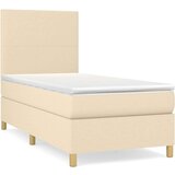  Box spring postelja z vzmetnico krem 80x200 cm blago, (20892721) | Shoptok.si