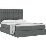  Postelja s shranjevanjem Temno siva 140 x 190 cm Umjetno usnje, (5000105901) | Shoptok.si