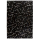 Kayoom RAVNO TKANA PREPROGA Bijou 125 Schwarz / Gold 200/290 cm črna, zlate barve | Shoptok.si
