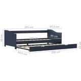  Za krevet na razvlačenje od borovine sivi 90 x 200 cm | shoptok.hr