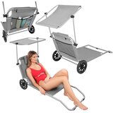 Enero Camp sklopiva ležaljka za plažu na kotačima - siva | shoptok.hr