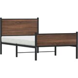  Metalni okvir kreveta bez madraca smeđi hrast 100x200 cm | shoptok.hr