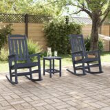 vidaXL 3 delna zunanja garnitura mornarsko modra HDPE | Shoptok.si