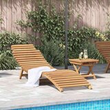  Ležaljka 2 pcs Smeđa Čvrsto teak drvo - 1 sa stolom 184 x 55 x 59 cm | shoptok.hr