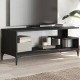  The Living Store TV omarica črna 102x40x41 cm inž. les in prašno barvano jeklo - TV Omarica, (21555707) | Shoptok.si