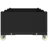  Vrtna sadilica s kotačima crna 150 x 80 x 54 cm PP | shoptok.hr