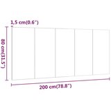  Uzglavlje za krevet siva boja betona 200 x 1,5 x 80 cm drveno | shoptok.hr