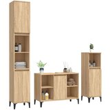  3-dijelni set kupaonskog namještaja boja hrasta sonome drveni | shoptok.hr
