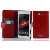Cadorabo Ohišje, združljivo z Sony Xperia C v rdeče sladkorno jabolko - Zaščitni ovitek iz teksturiranega umetnega usnja in žep za kartice, (20562172) | Shoptok.si