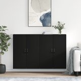 Maison Chic Stenska omarica - Zidna omarica 2 kosa črn inženirski les iu550, (22062811) | Shoptok.si