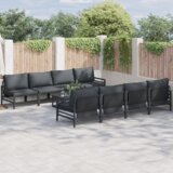 vidaXL Vrtna sedežna garnitura 9 pcs Antracitna 70 x 70.5 x 31.5 cm | Shoptok.si