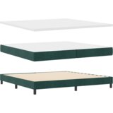 Box Postelja s pomičnim okvirjem in vzmetnico Temno zelena 200x200 cm Žamet, (22051837) | Shoptok.si