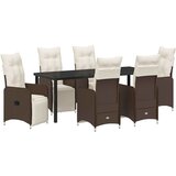 vidaXL Komplet za jedilnico v vrtu 7 pcs Rjava poli ratan, (5000311559) Cene