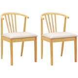  Stolac za blagovanje 2 pcs Prirodna i svijetla Čvrsto drvo | shoptok.hr