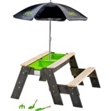 EXIT Toys Aksent - Mizica za pesek, vodo in piknik (1 klop) z dežnikom in vrtnimi orodji - 1 set. Cene