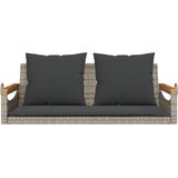  Klupa za ljuljanje s jastucima siva 109x62x40 cm od poliratana | shoptok.hr