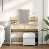 vidaXL Toaletna mizica z LED lučkami sonoma hrast 100x40x130 cm | Shoptok.si