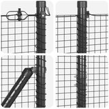 vidaXL Set stupova ograde Set od 2 Siva Metal 25 x 1.5 m Izdržljivo | shoptok.hr