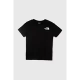The North Face Otroška bombažna kratka majica REDBOX TEE (BACK BOX GRAPHIC) črna barva
