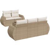 vidaXL 6-dijelni set vrtnih sofa s jastucima bež od poliratana | shoptok.hr