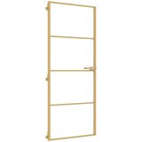Sobna vrata tanka zlatna 83x201,5 cm kaljeno staklo i aluminij | shoptok.hr