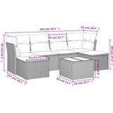  7-dijelni set vrtnih sofa od poliratana s jastucima smeđi | shoptok.hr