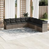 vidaXL 9-dijelni set vrtnih sofa od poliratana s jastucima sivi Cijene