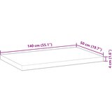  Površina za umivaonik neobrađena 140x50x4 cm od drva bagrema | shoptok.hr