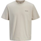 Jack & Jones Majica 'JJEArchive' ecru / čokolada | Shoptok.si